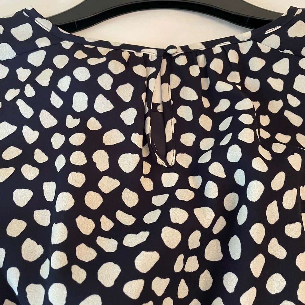 J.Crew Dress Navy & White Dotted Dress - Picture 2 of 5
